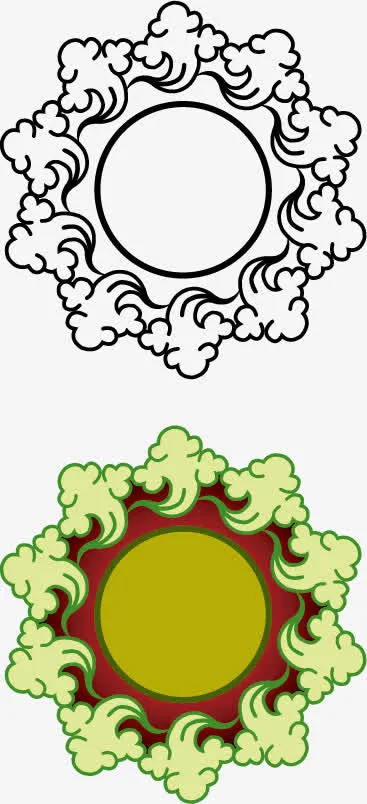 中式瓦当花纹免抠
