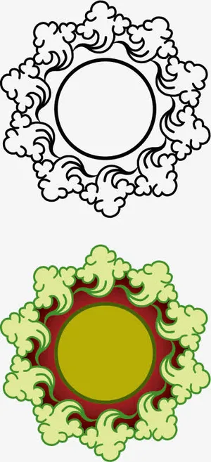 中式瓦当花纹免抠