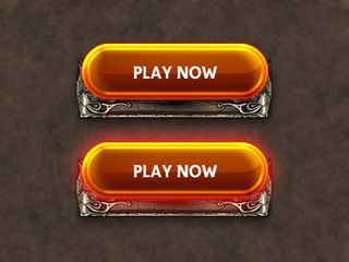 发光橙色开始游戏按钮免抠