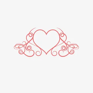 红色爱心纹理笔刷免抠