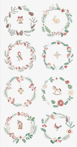 圣诞花环里的礼物图片素材免抠