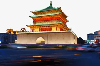 旅游景点西安钟楼免抠