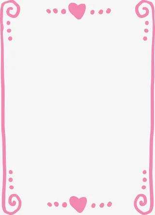 粉色简约爱心框架免抠