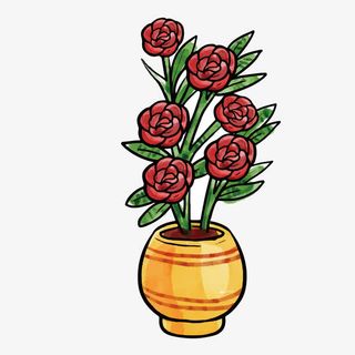 盆栽红花PNG下载免抠