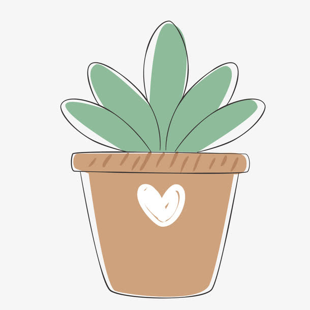 小清新绿色植物盆栽免抠