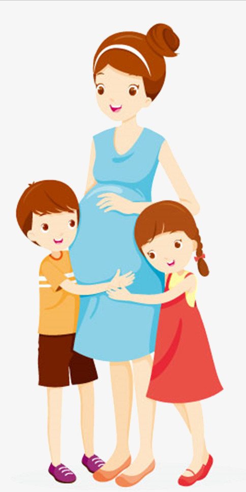 孕妈妈卡通元素免抠