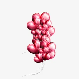 粉色桃心气球免抠