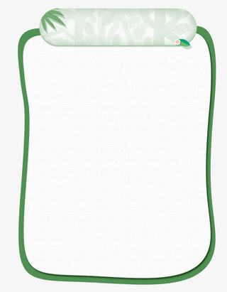 清新绿叶不规则图形产品边框免抠