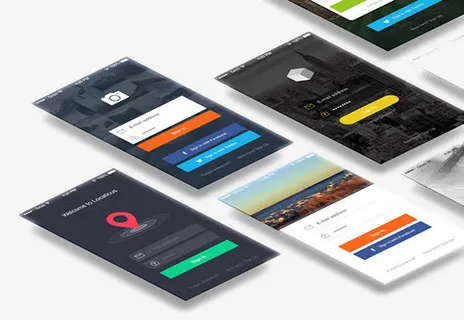 七款APP登录界面PSD素材免抠图标元素
