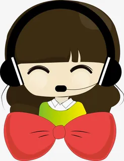 电话客服女职员免抠