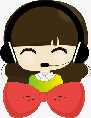 电话客服女职员免抠