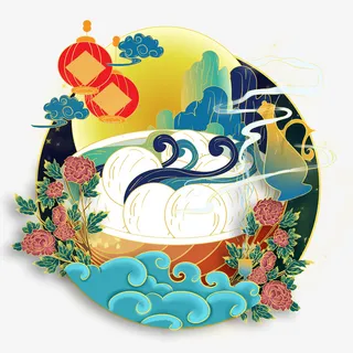 中国风元宵节元宝免抠