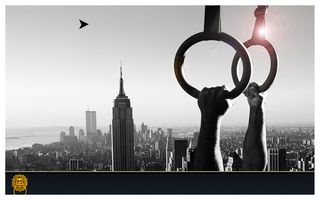 力量坚持吊环广告背景高清