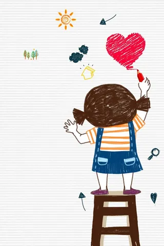 清新手绘风蜡笔画灰色教育培训招生背景高清