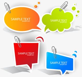 扁平化标签对话框矢量图免抠