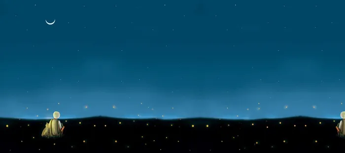 卡通夜晚背景banner高清