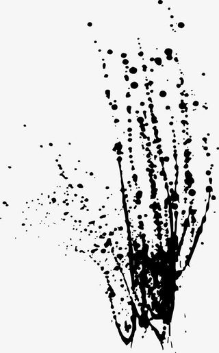 黑色动感笔刷免抠