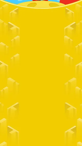 黄色立体几何活动促销H5背景图高清