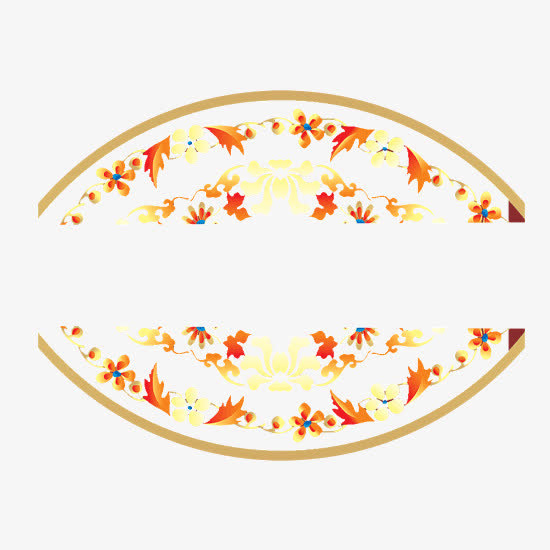 中国风半花环免抠