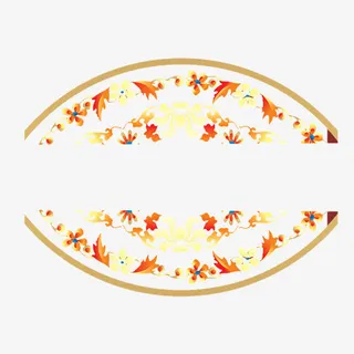 中国风半花环免抠