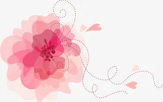 春天粉色手绘爱心花瓣免抠