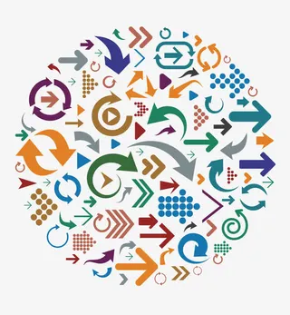 纯色多元化箭头一免抠