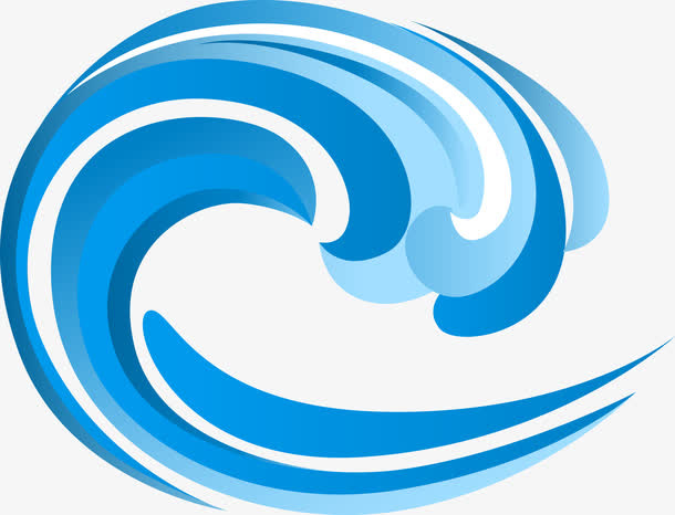 蓝色动感水花免抠