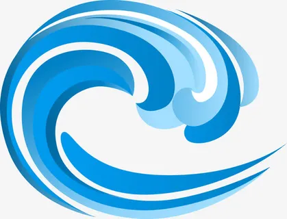 蓝色动感水花免抠