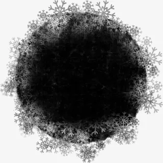 黑色雪花边框免抠