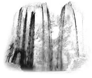 水墨 瀑布免抠