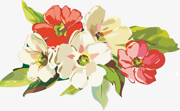 手绘花朵免抠