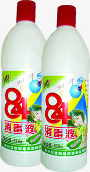 84消毒液包装塑料瓶包装免抠
