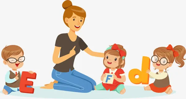 幼儿园老师小孩免抠 幼儿园老师小孩免抠