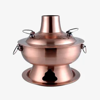 老式加厚紫铜火锅免抠素材免抠