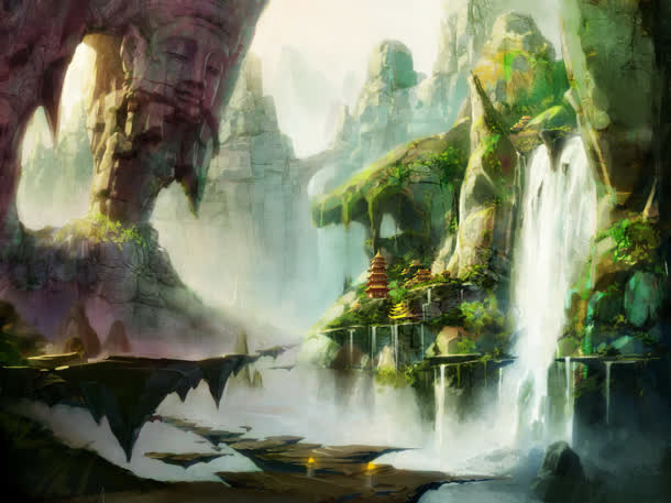 梦幻仙境海报宣传免抠