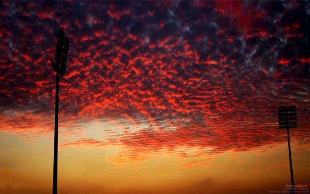 红色夕阳宽屏背景