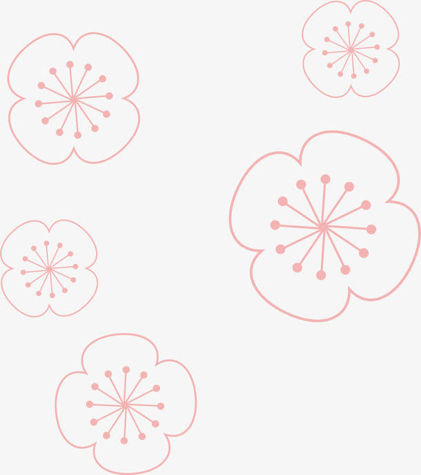 手绘花朵漂浮免抠