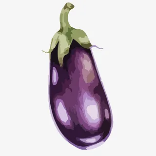 卡通手绘蔬菜装饰海报设计茄子免抠