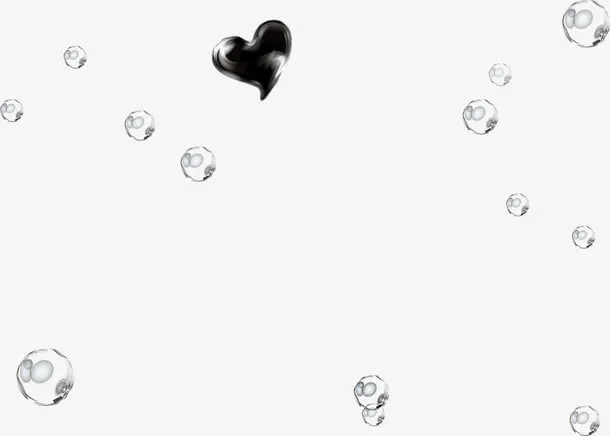 创意手绘质感水珠造型爱心设计免抠