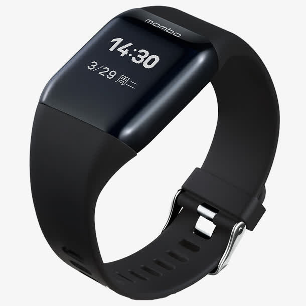 黑色智能运动手环免抠