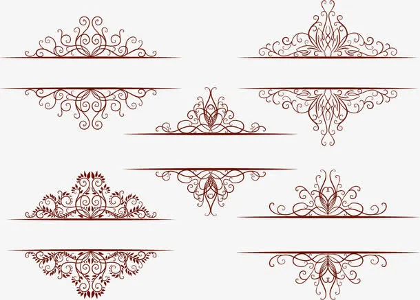 矢量古典花纹素材免抠