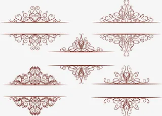 矢量古典花纹素材免抠