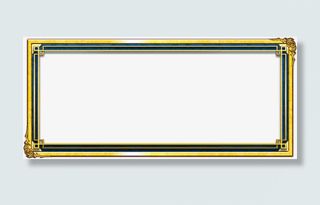 黄色欧美风边框相框免抠