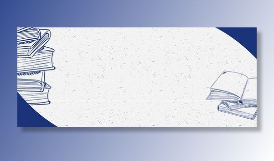 培训招生简约蓝色banner高清卡通手绘背景