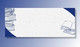 培训招生简约蓝色banner高清卡通手绘背景