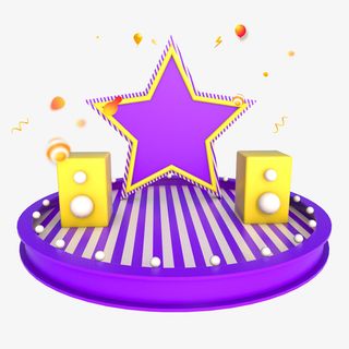 舞台紫色星星免抠