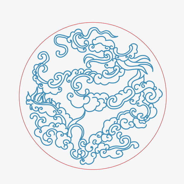线性的祥云图免抠