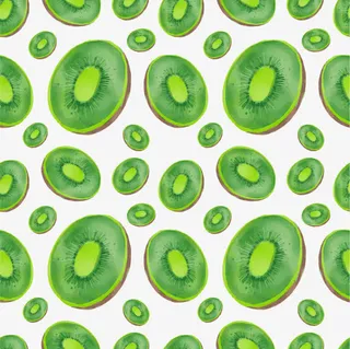 矢量手绘猕猴桃切片免抠