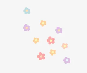 漂浮彩色小花免抠
