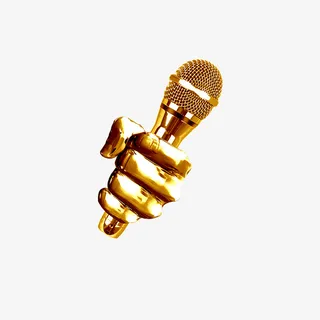 金色话筒歌唱图标免抠